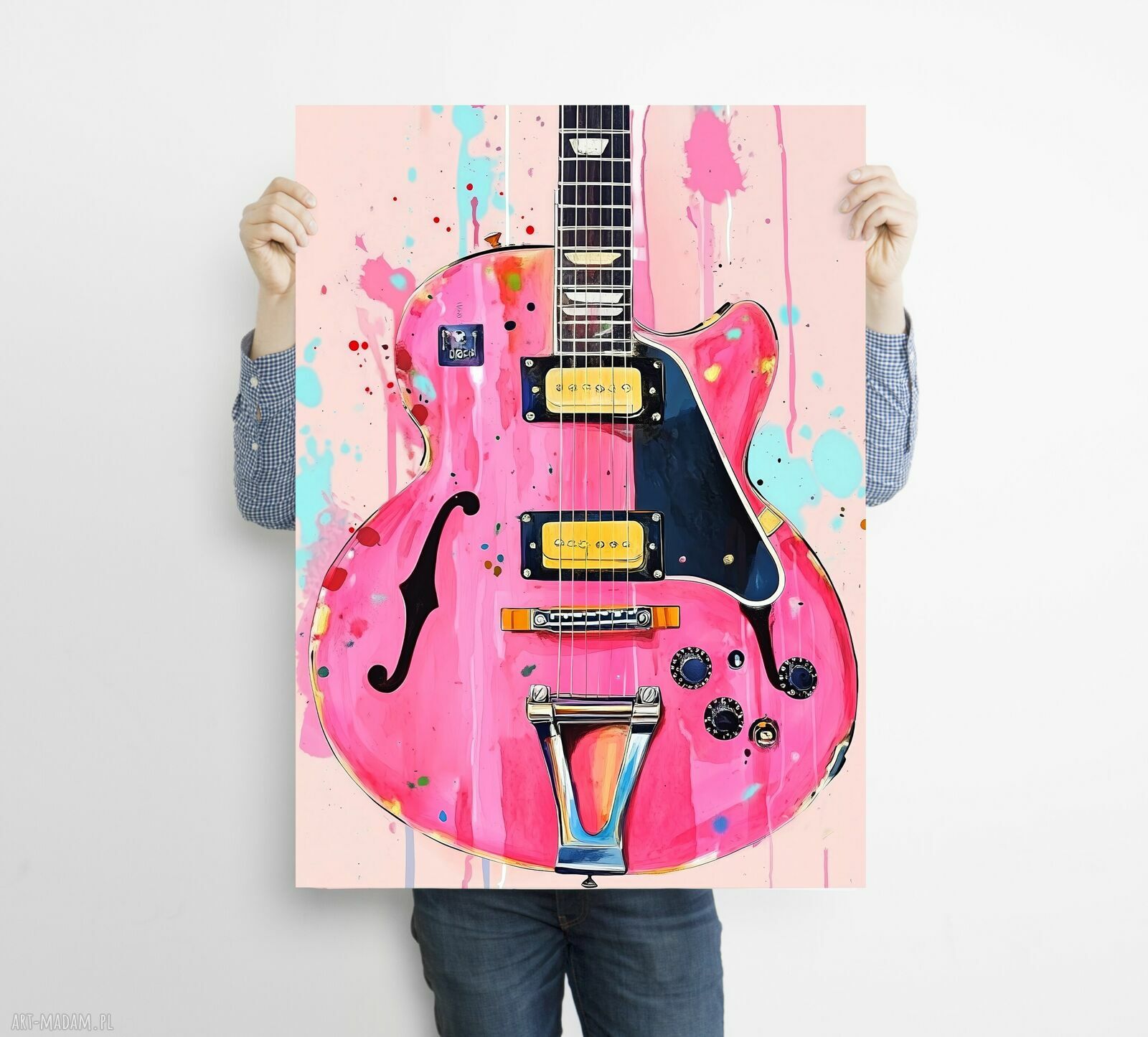Gitara - autorski plakat A3 z muzyczną grafiką