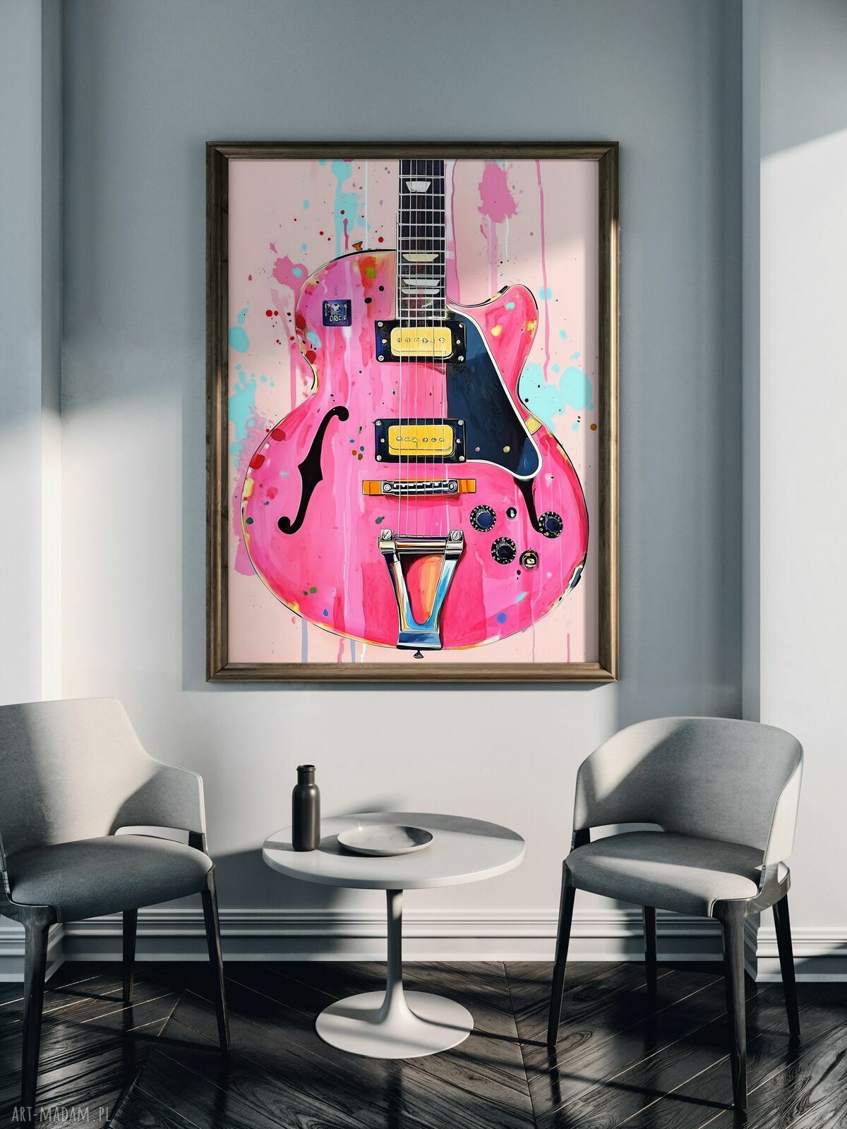 Gitara - autorski plakat A3 z muzyczną grafiką