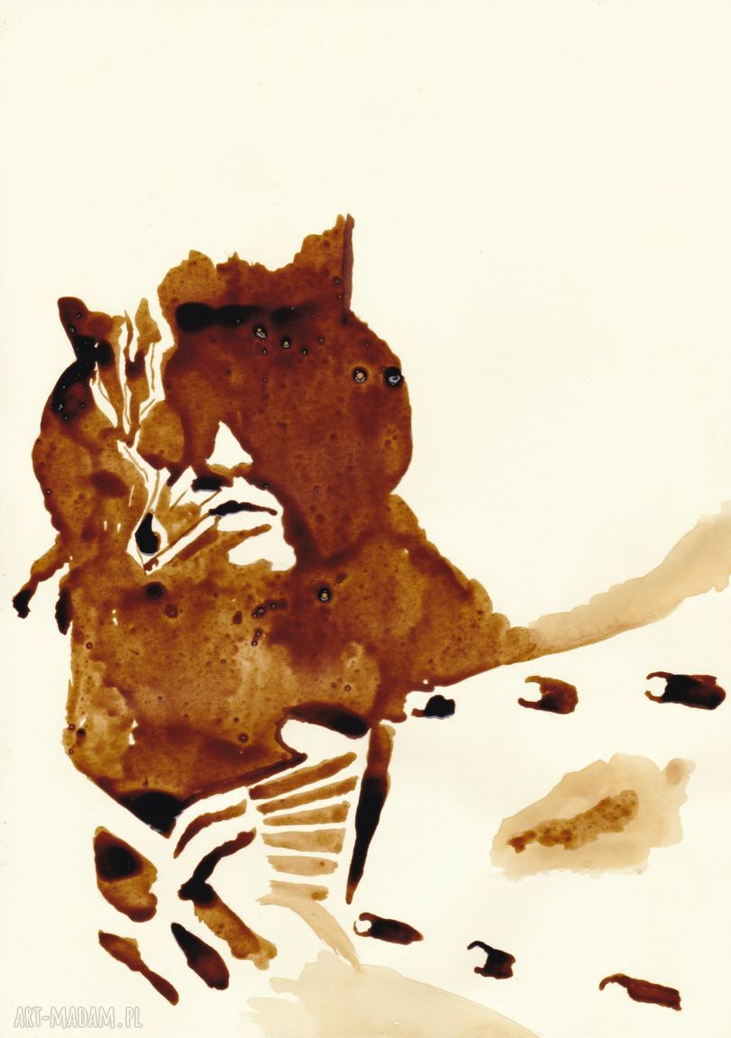 Gitarzysta obraz kawą malowany slash gitara coffeepainting