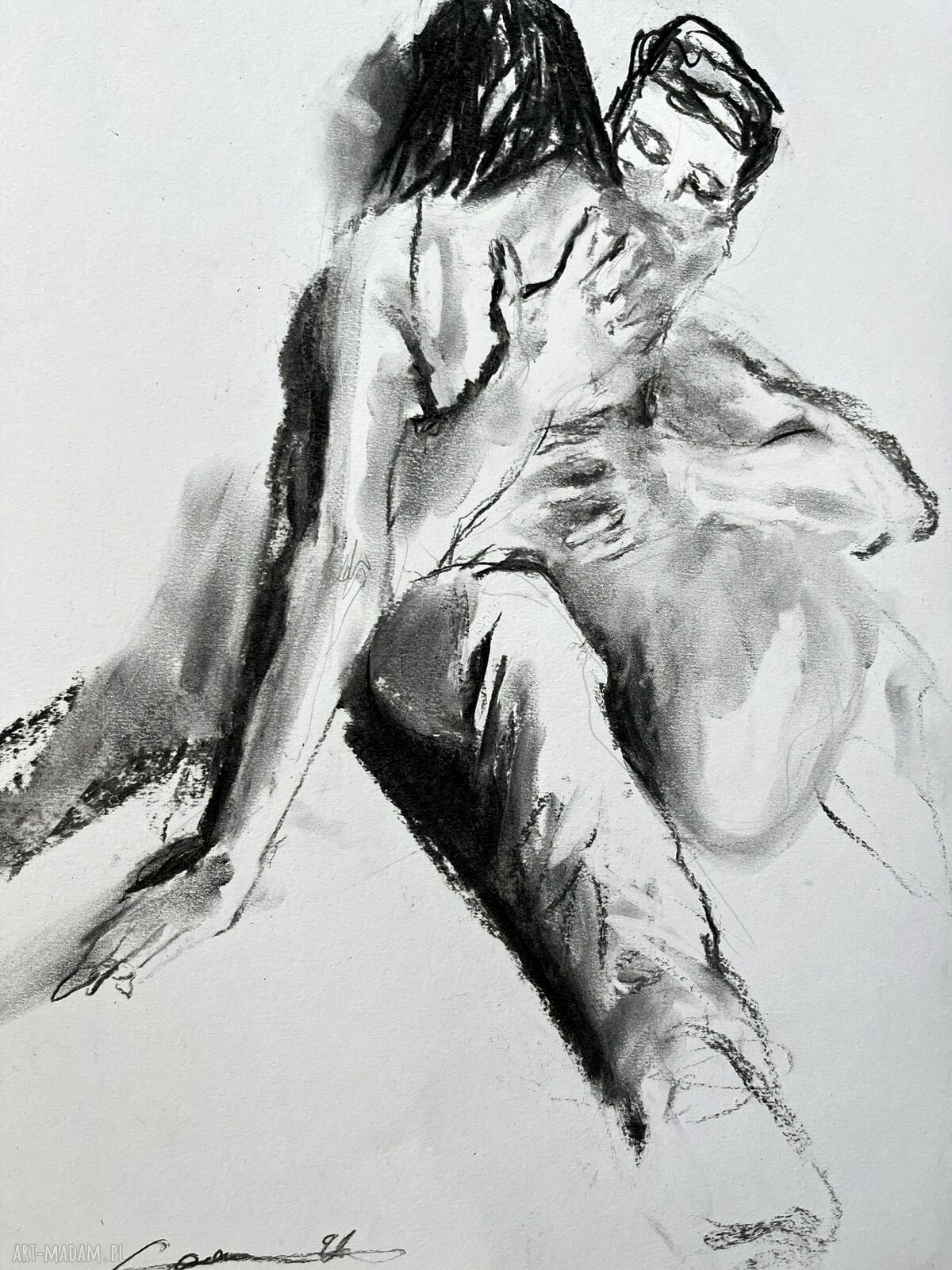 Give me Hug - obraz węglowy 34x50 nad łóżko