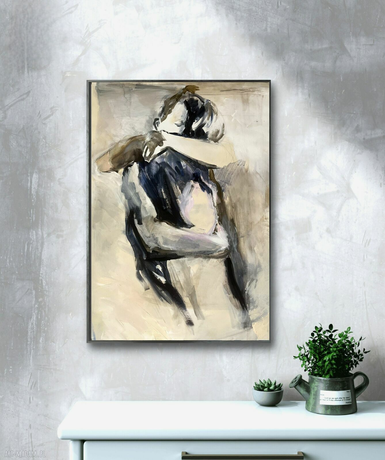 Give Me Hug - romantyczny obraz na płótnie 120x80 cm