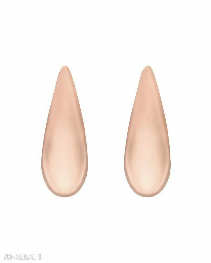 Kolczyki długie krople z różowego złota - SOTHO
