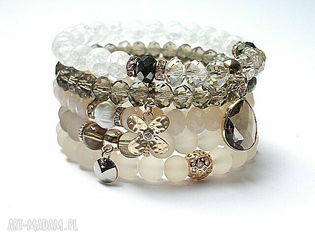 Glamour 2014 set szkło kryształki swarovski kwarc muszla projekt