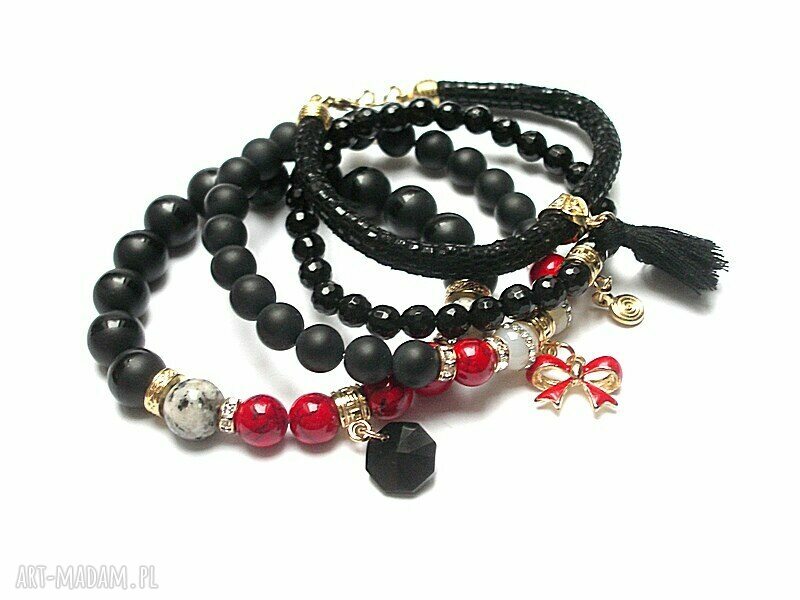 Komplet 4 bransoletek Paso Doble vol. 5 z naturalnymi kamieniami i Swarovski art Madam.pl