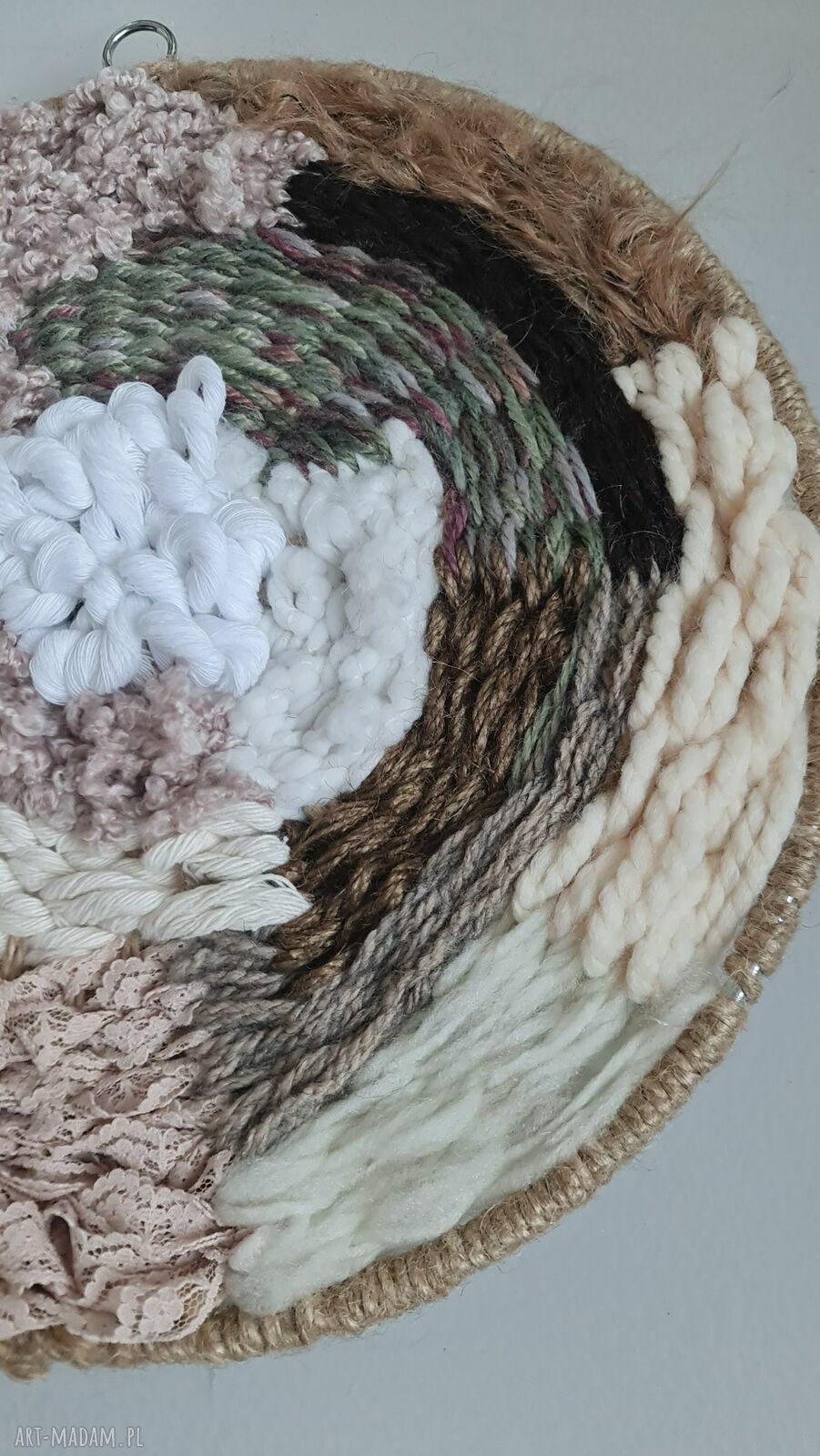 Ręcznie tkany gobelin na obręczy 30 cm