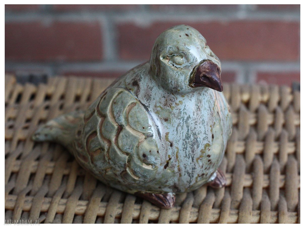 Gołąb - ceramiczna dekoracja handmade z gliny szamotowej