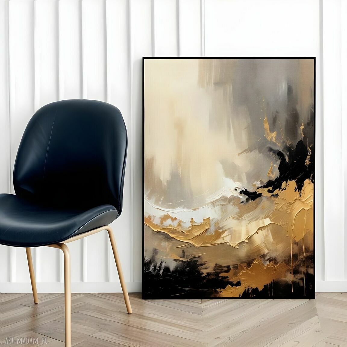 Plakat Gold wave 61x91 cm - modna abstrakcja bez ramy (Hogstudio)
