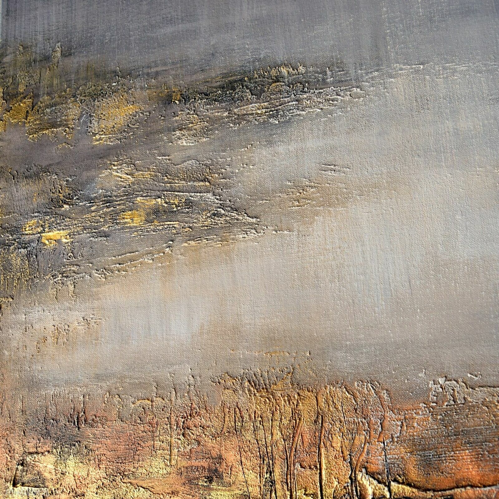 Gold rush 12 - abstrakcja strukturalna z metalicznym blaskiem (80x100 cm)