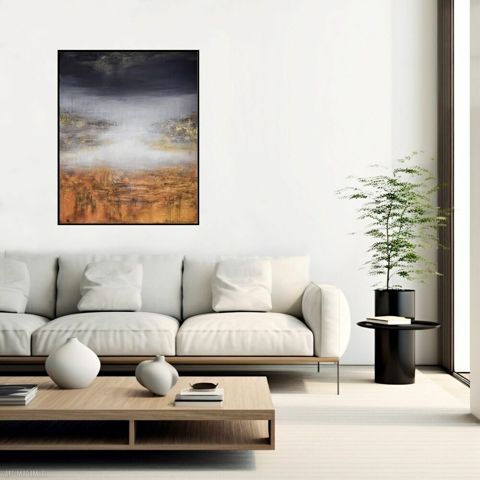 Gold rush 12 - abstrakcja strukturalna z metalicznym blaskiem (80x100 cm)