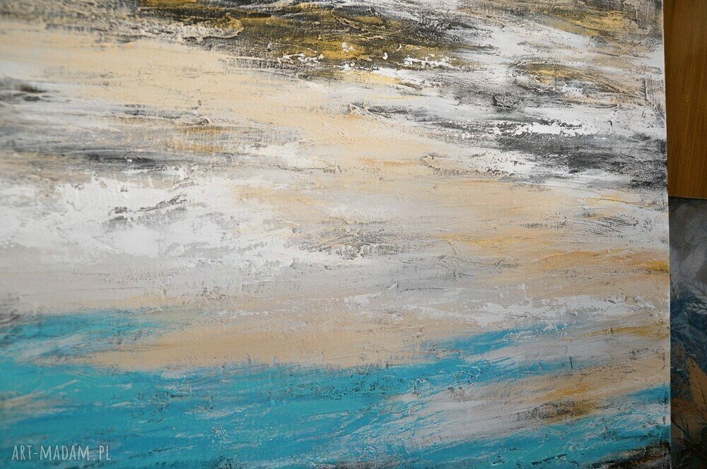 Gold Rush 10 - abstrakcyjny obraz ręcznie malowany na płótnie 80x120 cm