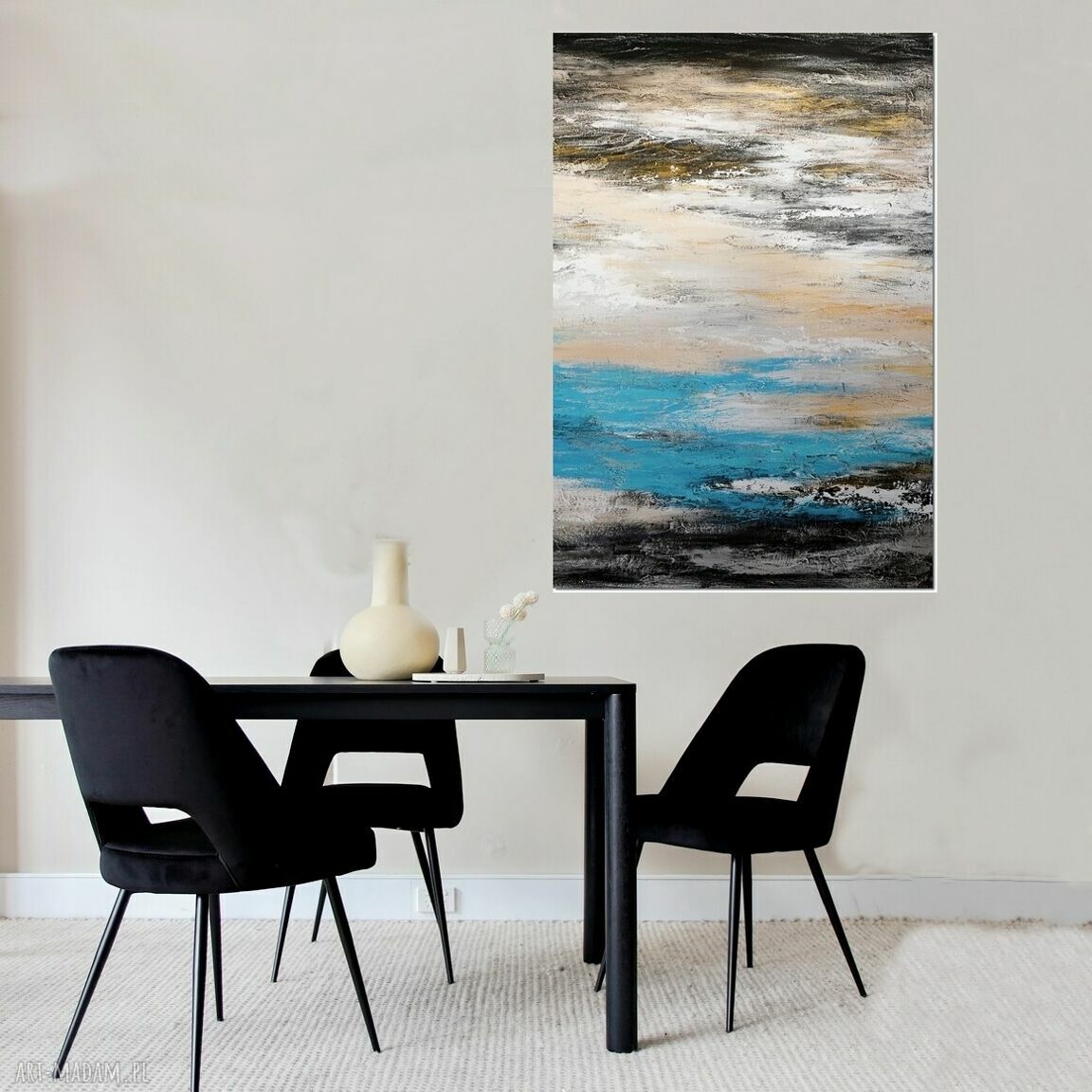 Gold Rush 10 - abstrakcyjny obraz ręcznie malowany na płótnie 80x120 cm