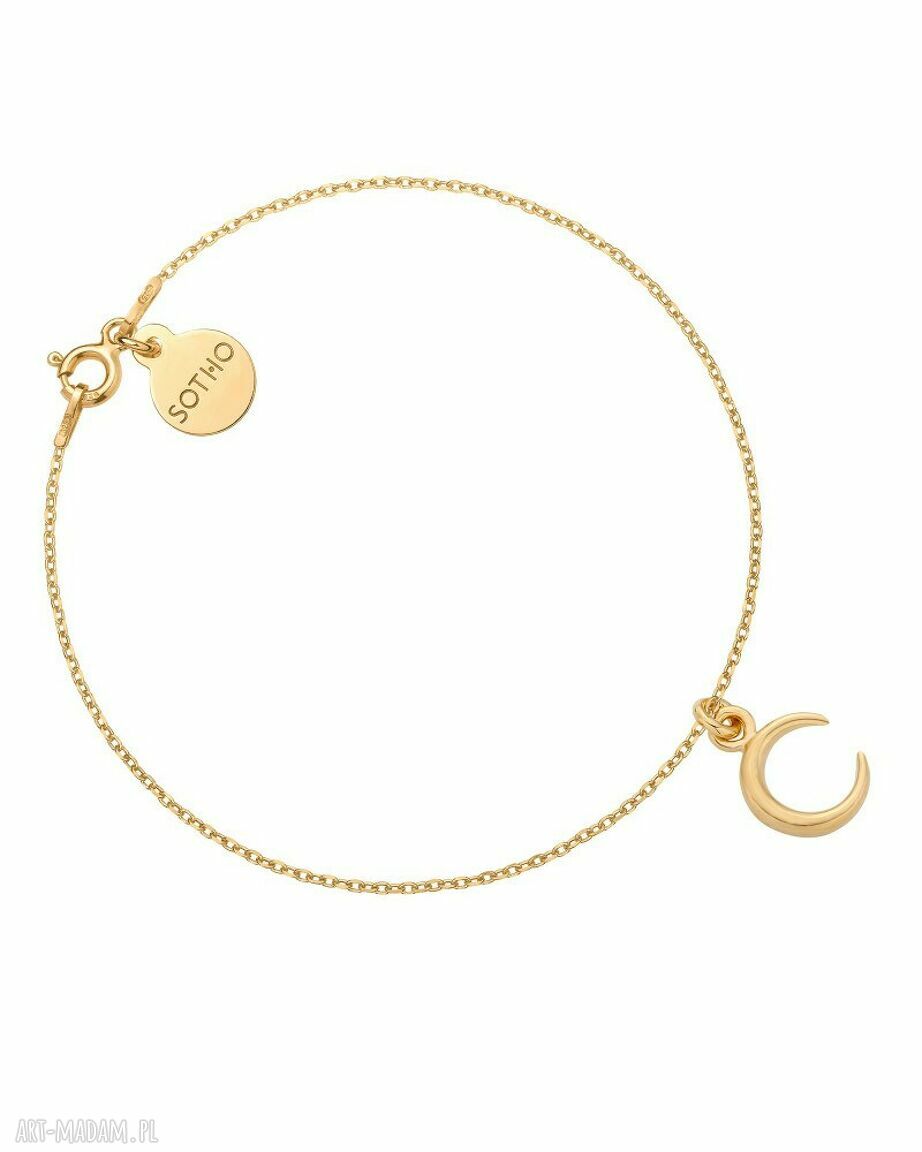 Złota bransoletka księżycem księżyc moon pozłacane gold zawieszka