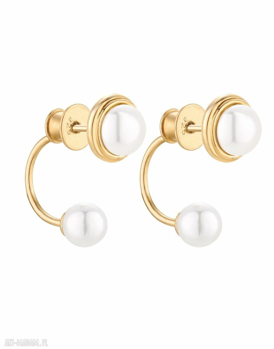 Złote kolczyki perłami swarovski® crystal perły zaucho eleganckie
