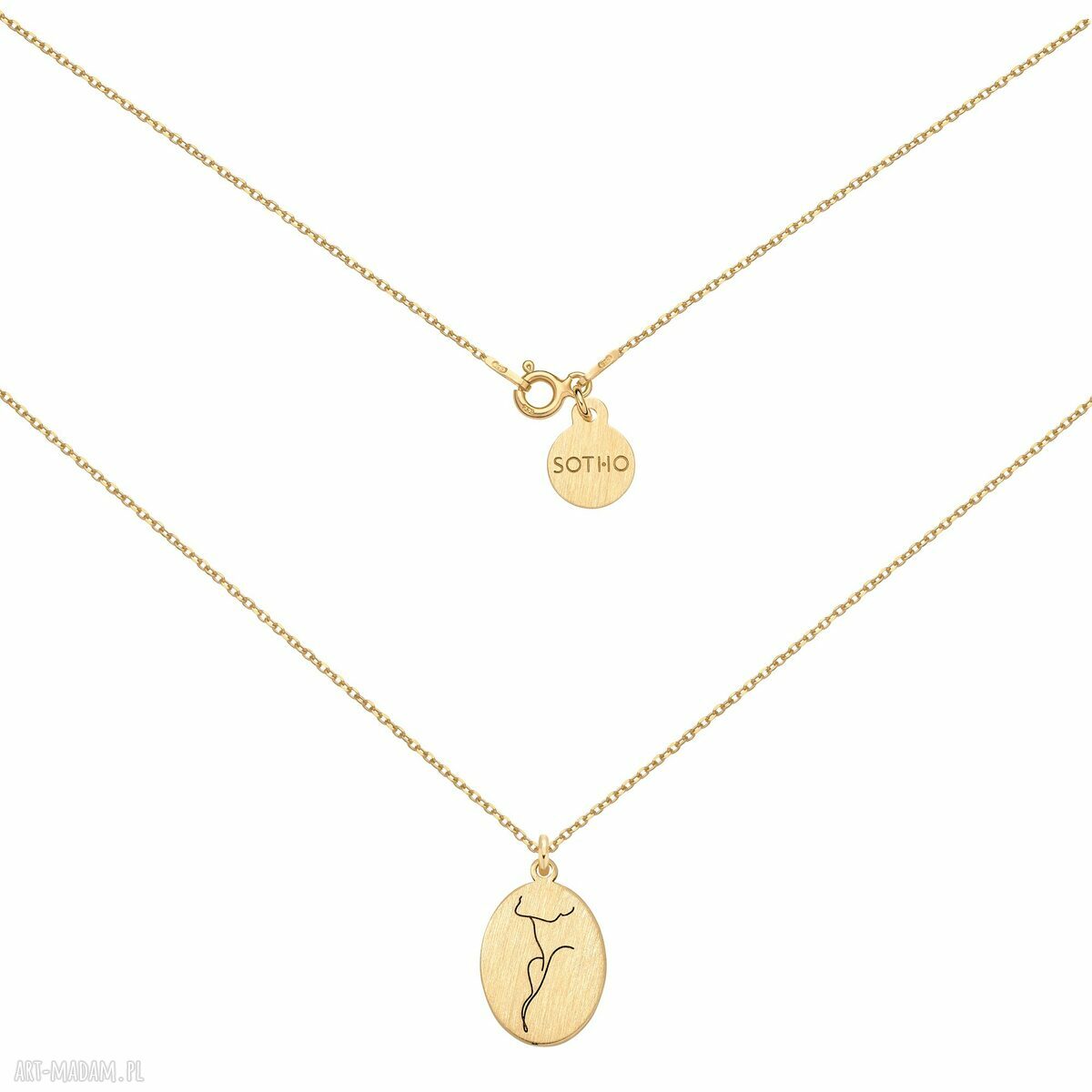 Złoty medalion face n°10 naszyjnik twarz gold pozłacany wzór