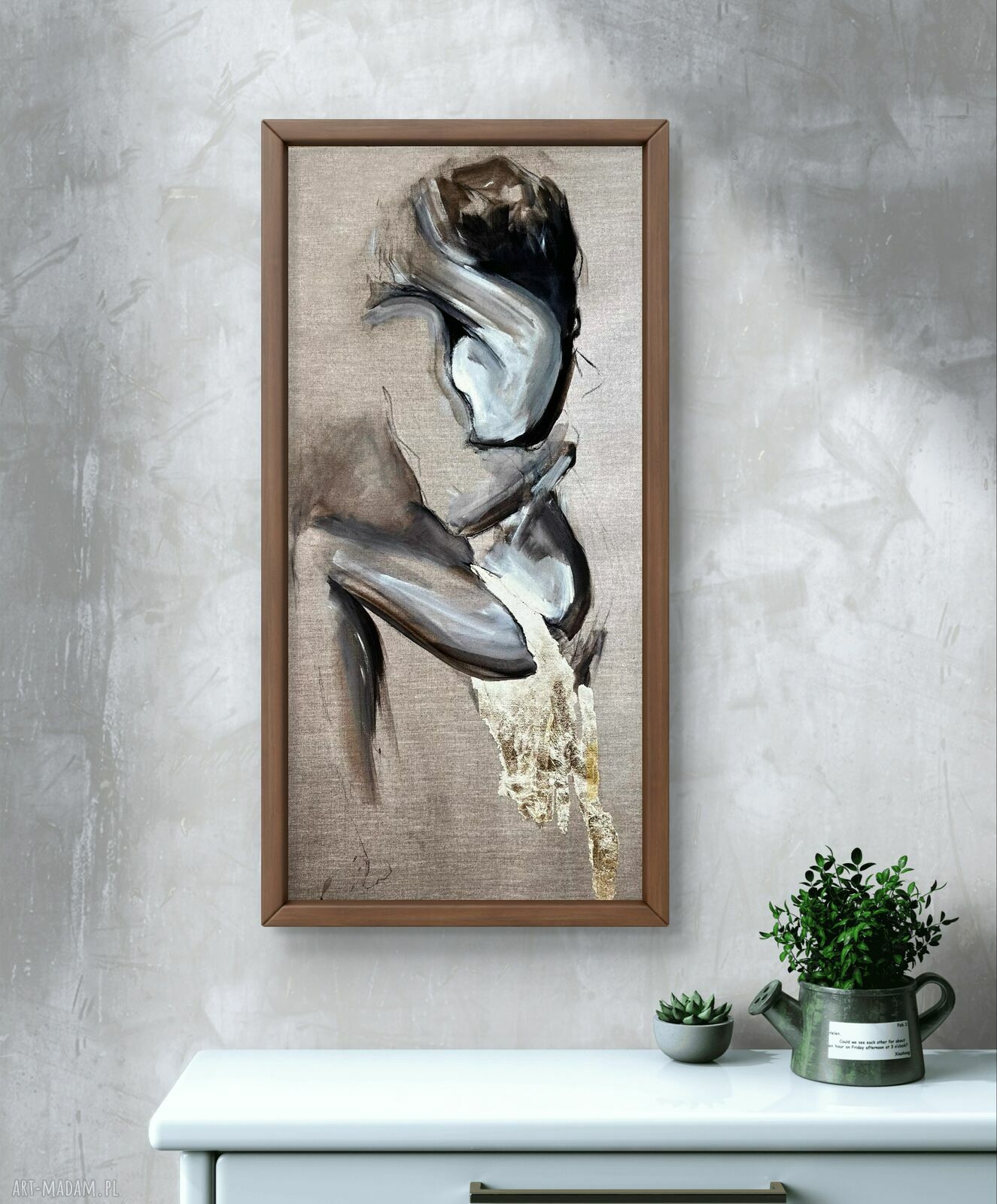 Golden - obraz ze złotem 100x50 cm do sypialni