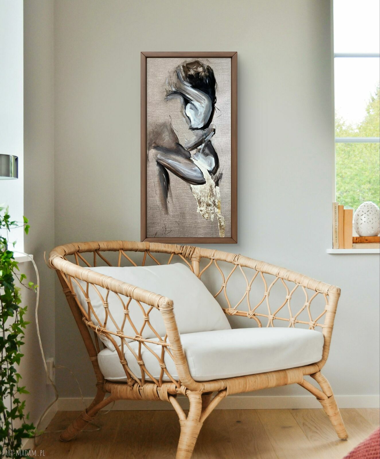 Golden - obraz ze złotem 100x50 cm do sypialni