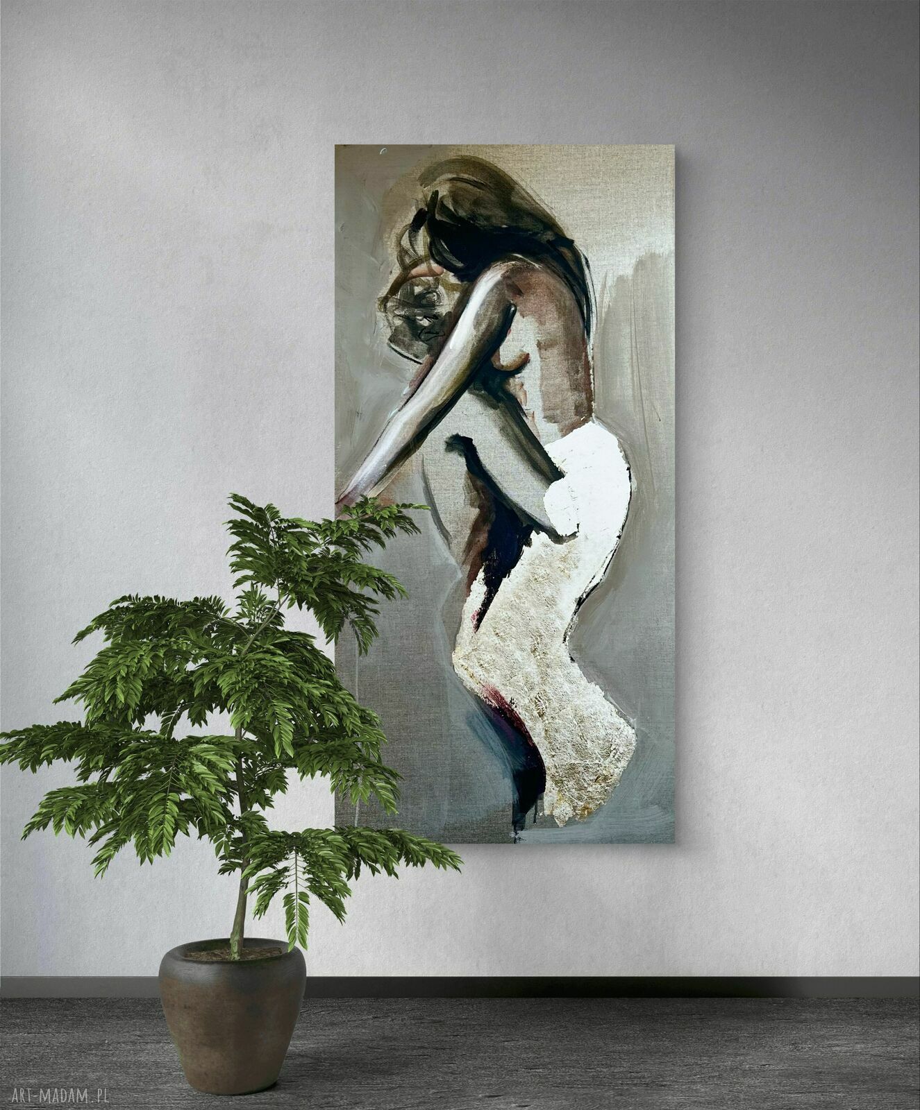 Golden - obraz ze złotem z motywem kobiety 100x70 cm