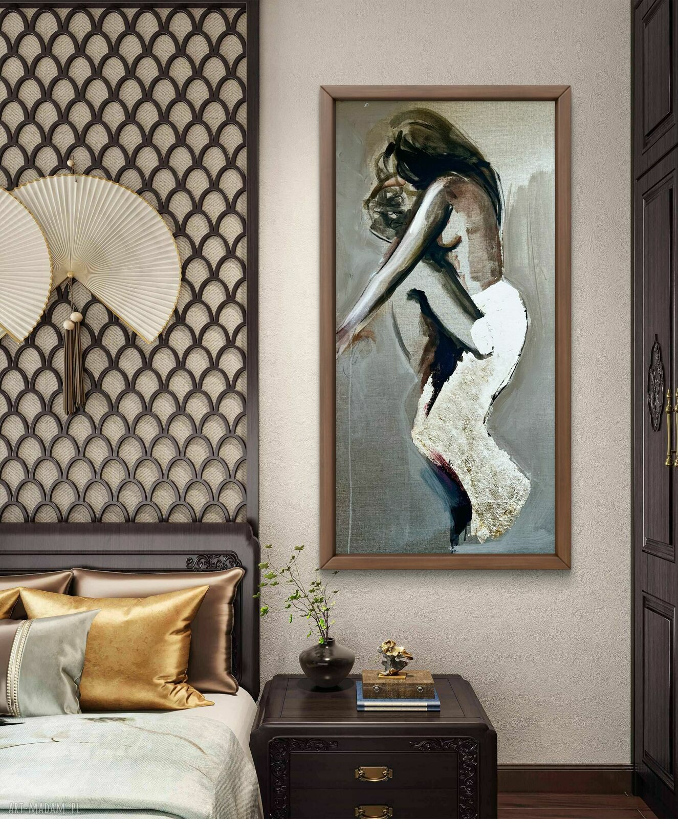 Golden - obraz ze złotem z motywem kobiety 100x70 cm
