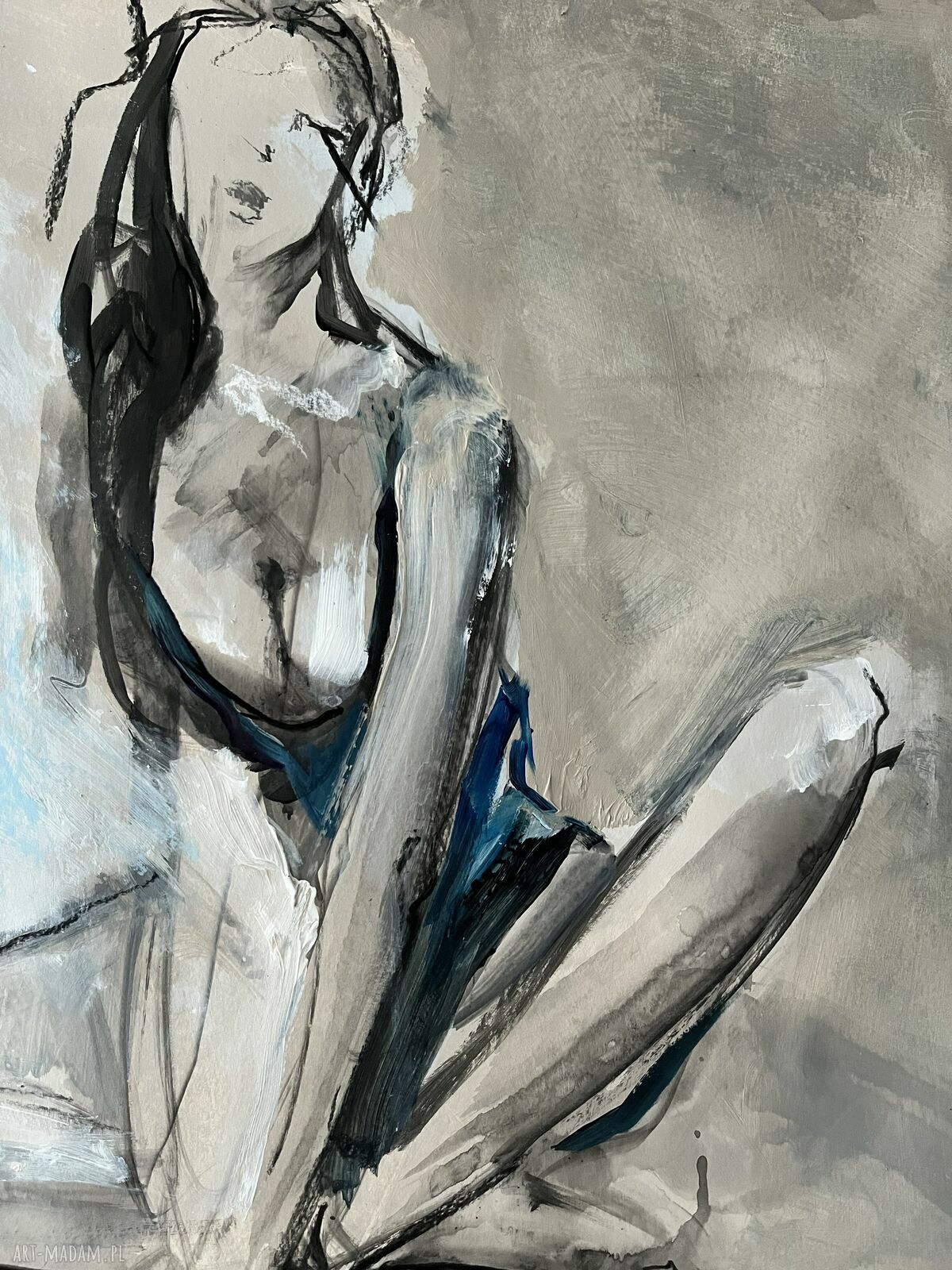 Golden 60x60 cm - obraz Lady ze złotym szlagmetalem