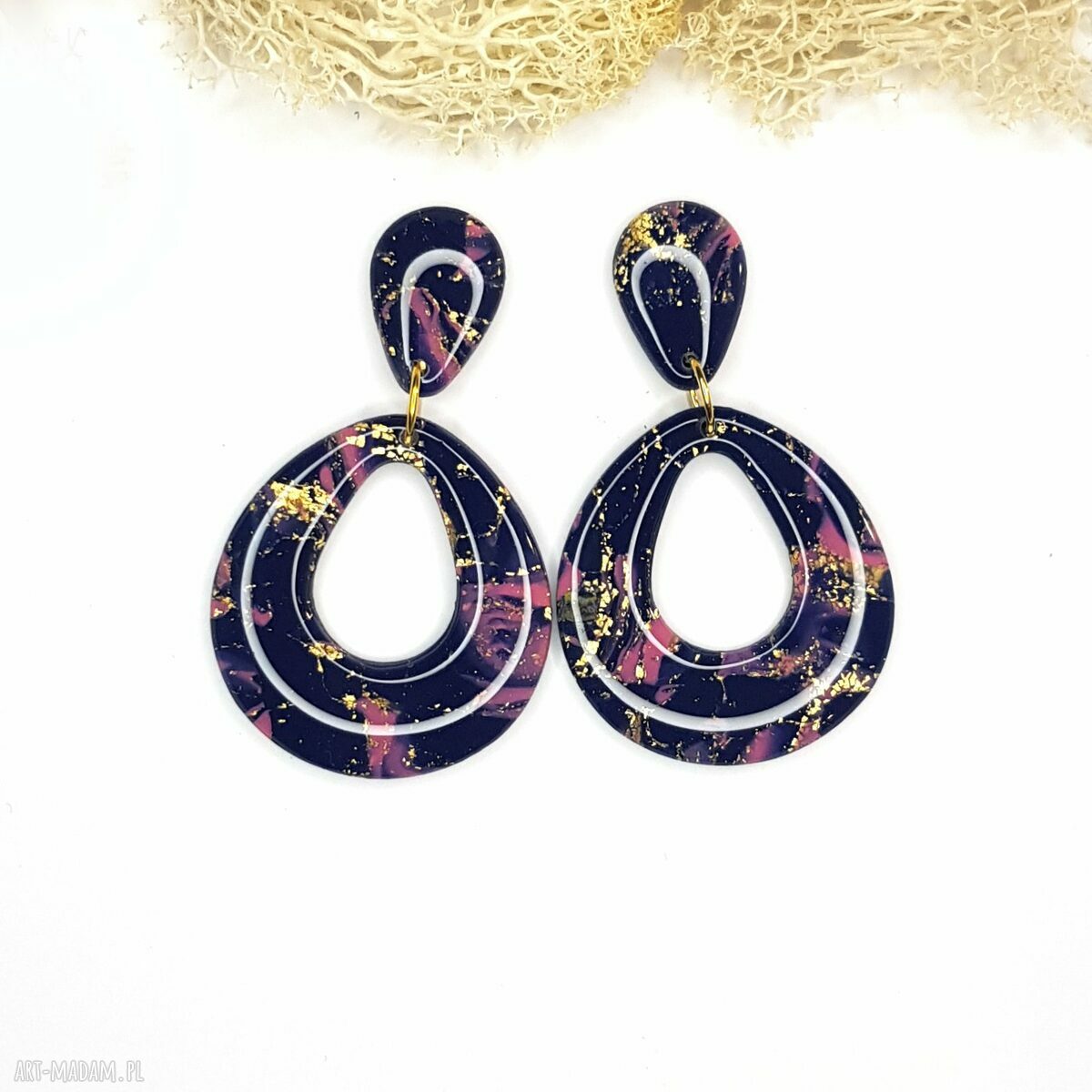 Kolczyki „Golden Denim” - artystyczna elegancja