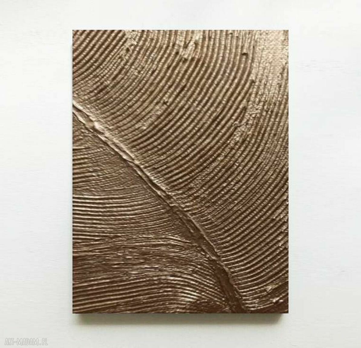 Golden Pat - wielkoformatowy, ręcznie malowany obraz abstrakcyjny art&texture na płótnie 80x170 cm