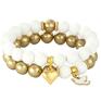 unikatowe bransoletki jadeit golden pearl & white jade with