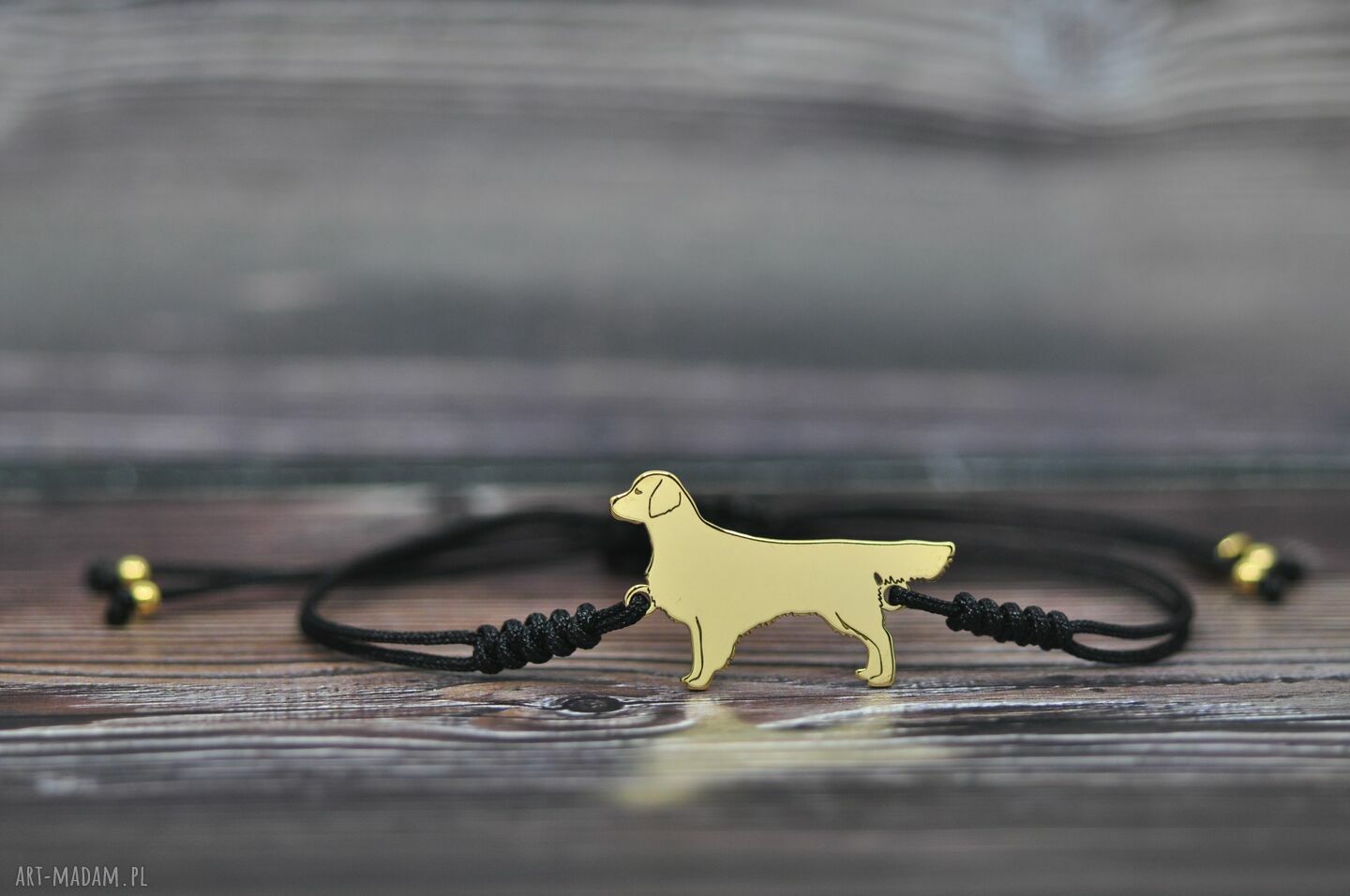 Golden Retriever - bransoletka z psem ze srebra 925 pozłacana