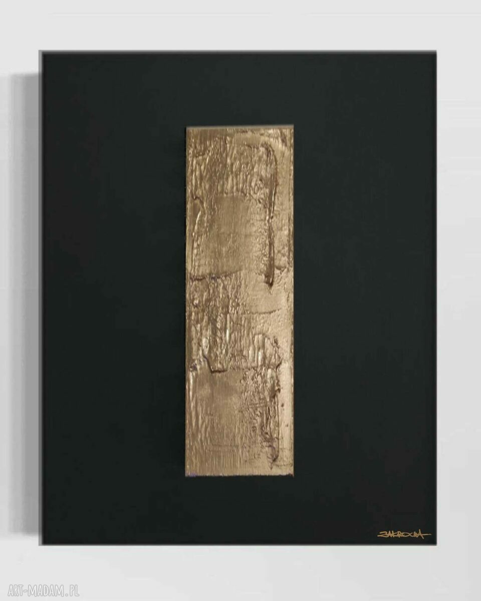 GOLDINI - wielkoformatowy obraz autorski czarno-złoty na płótnie 80x120cm