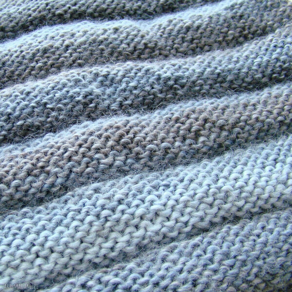 Golf-komin na szyję w szarościach - ciepły otulacz handmade
