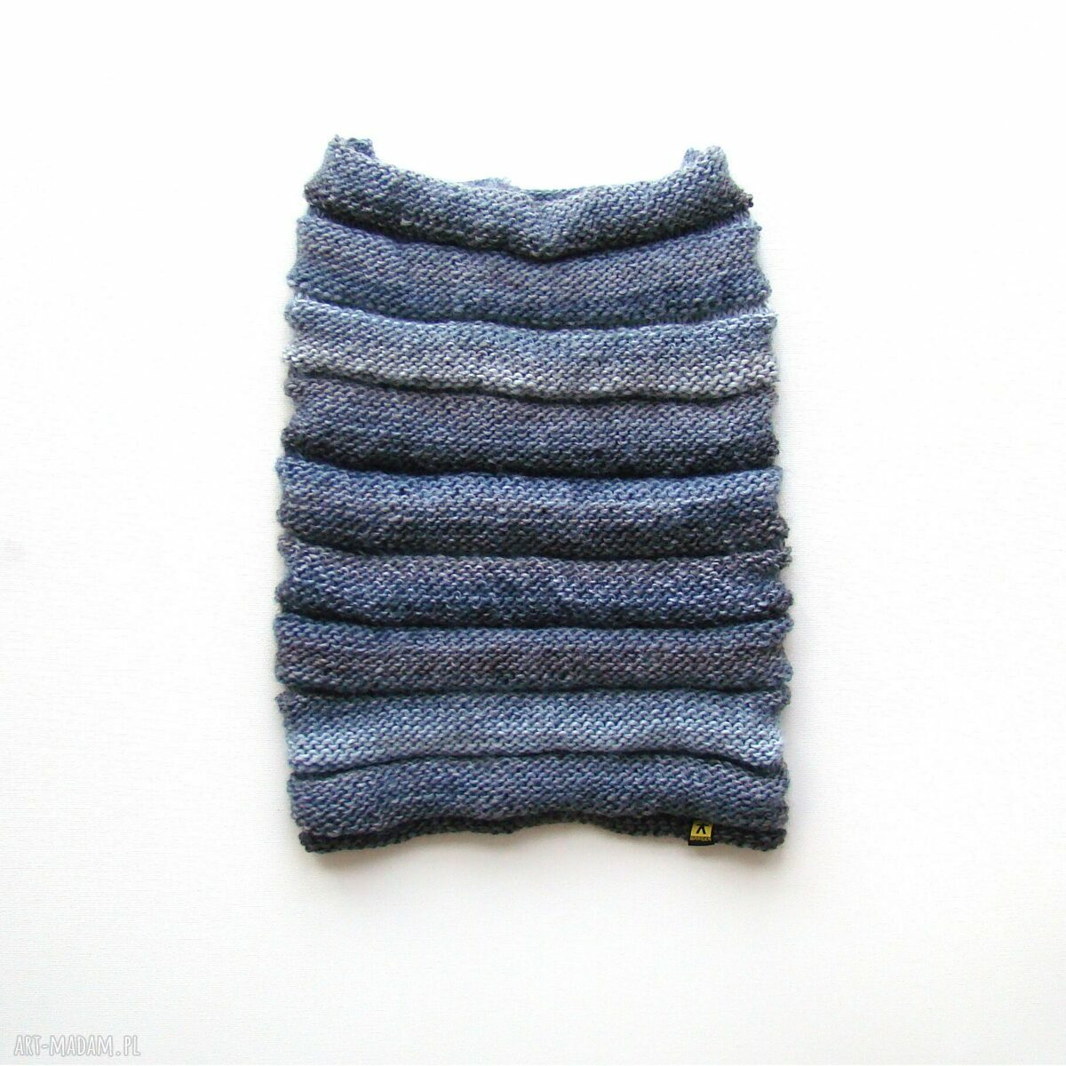 Golf-komin na szyję w szarościach - ciepły otulacz handmade