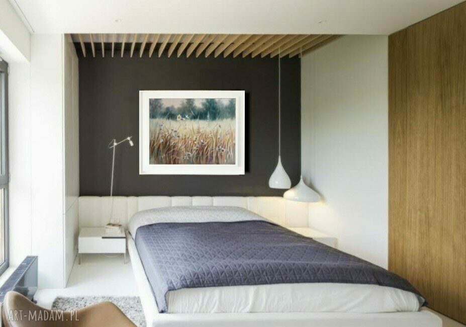 Gorąca Łąka - ręcznie malowany obraz olejny z kwiatami 80x100 cm
