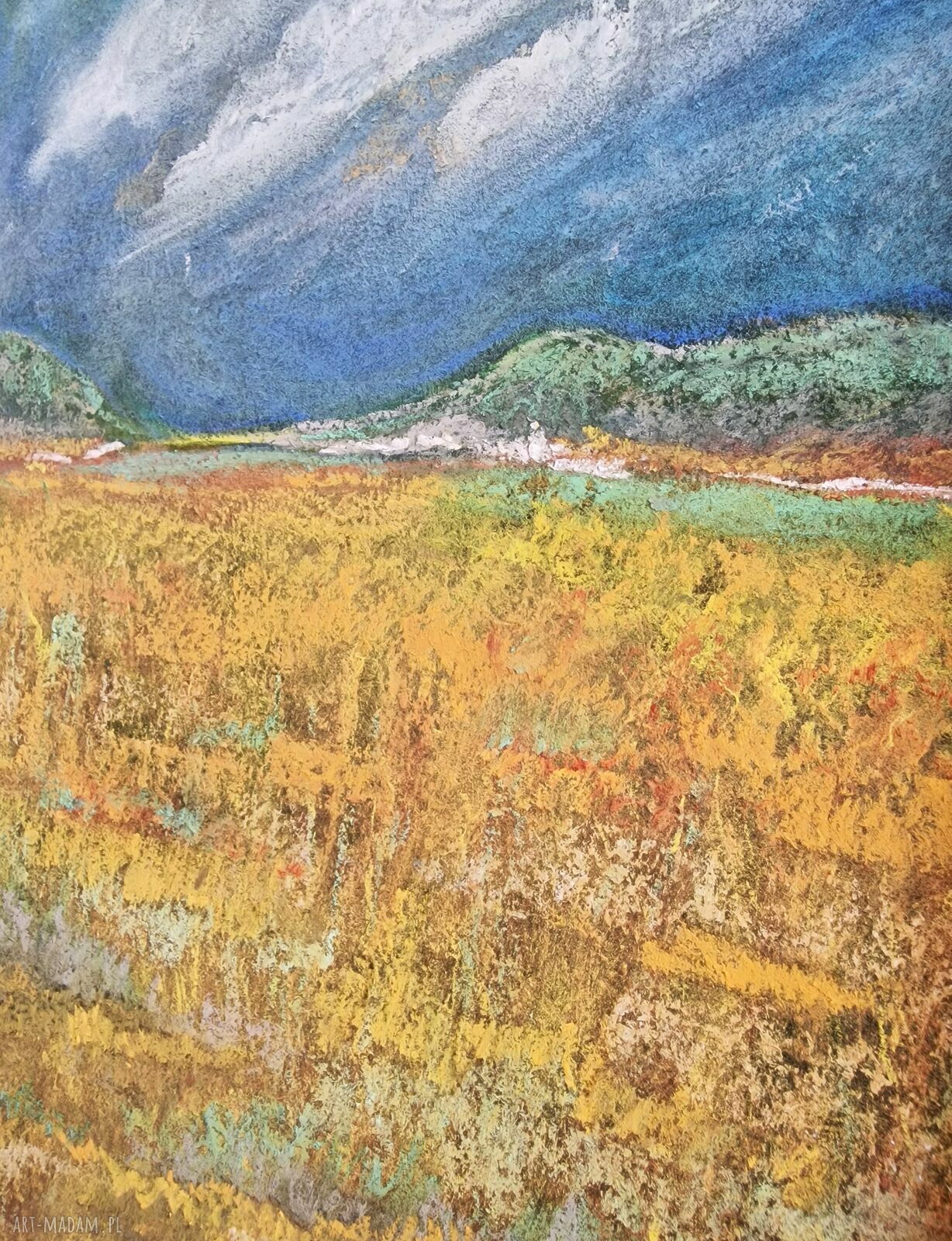 Gorący lipiec - obraz z pasteli suchych A4 (21x29,7 cm)