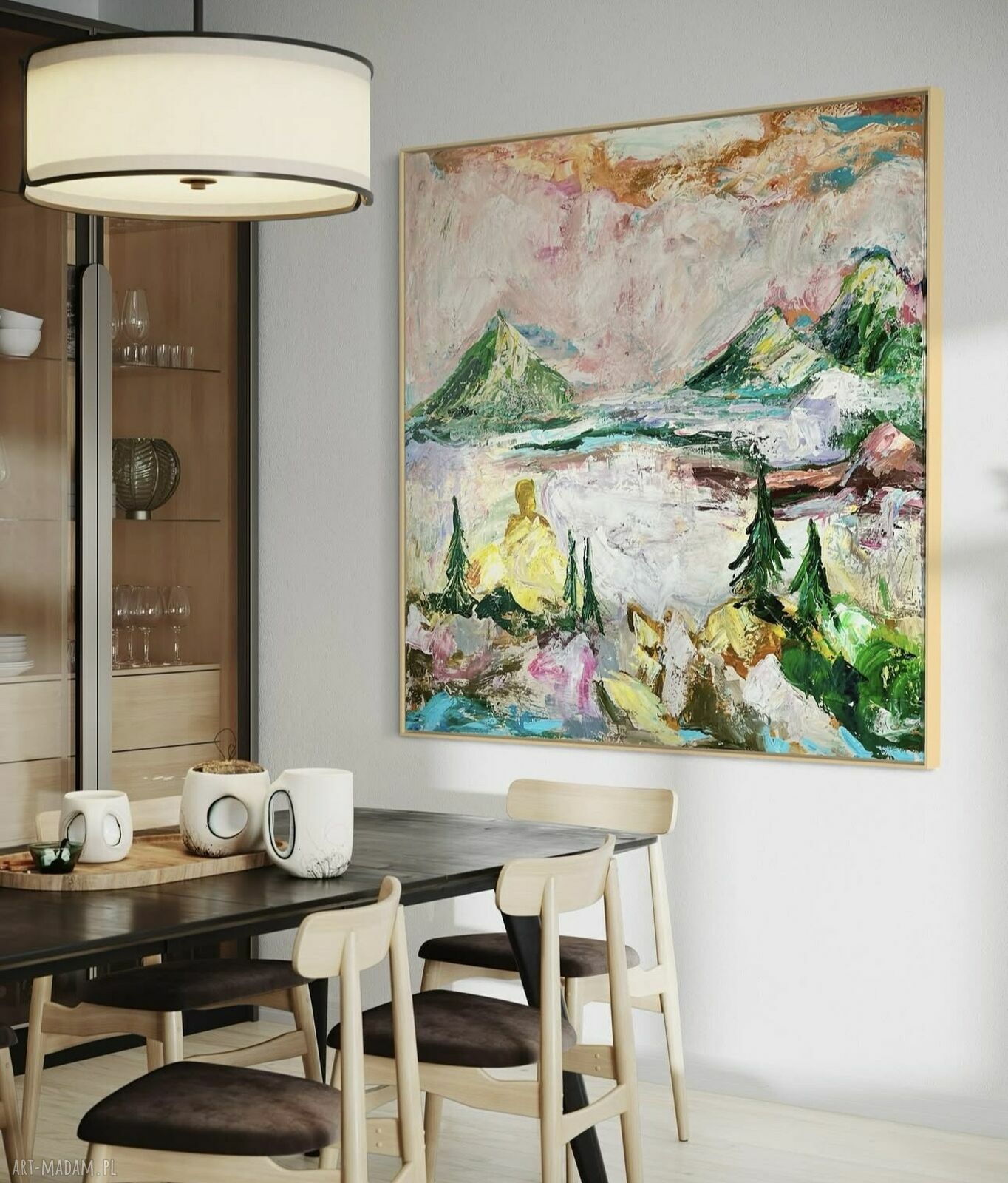 Abstrakcja Gór 80x80 cm - obraz do salonu w nowoczesnym stylu