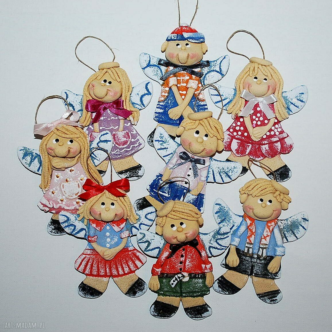 Pani Kasiu - aniołki z masy solnej (komplet 8 szt.)
