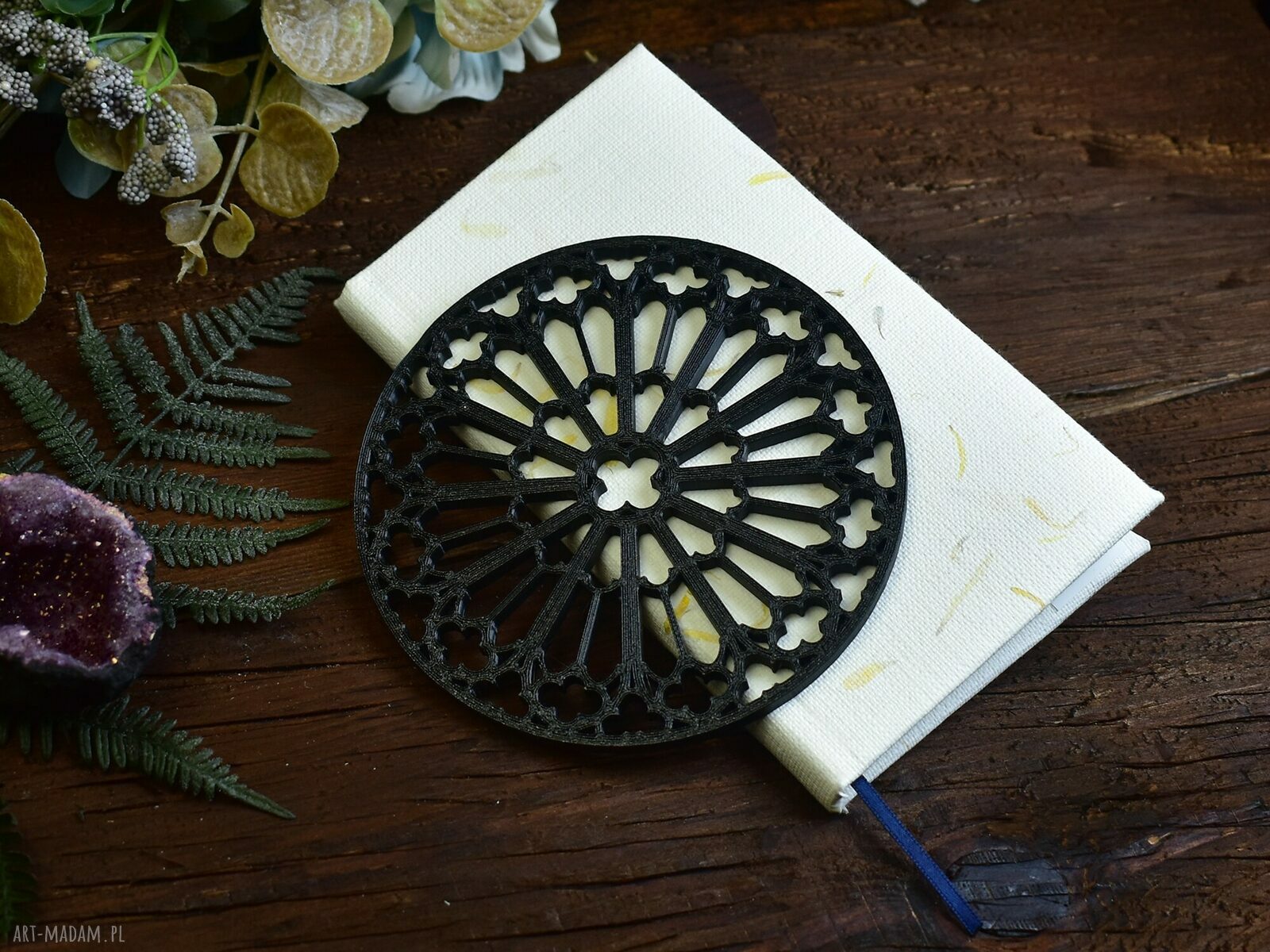 podkładki: Gotyckie podkładki pod kubki filiżanki katedra, gotycka rozeta #4