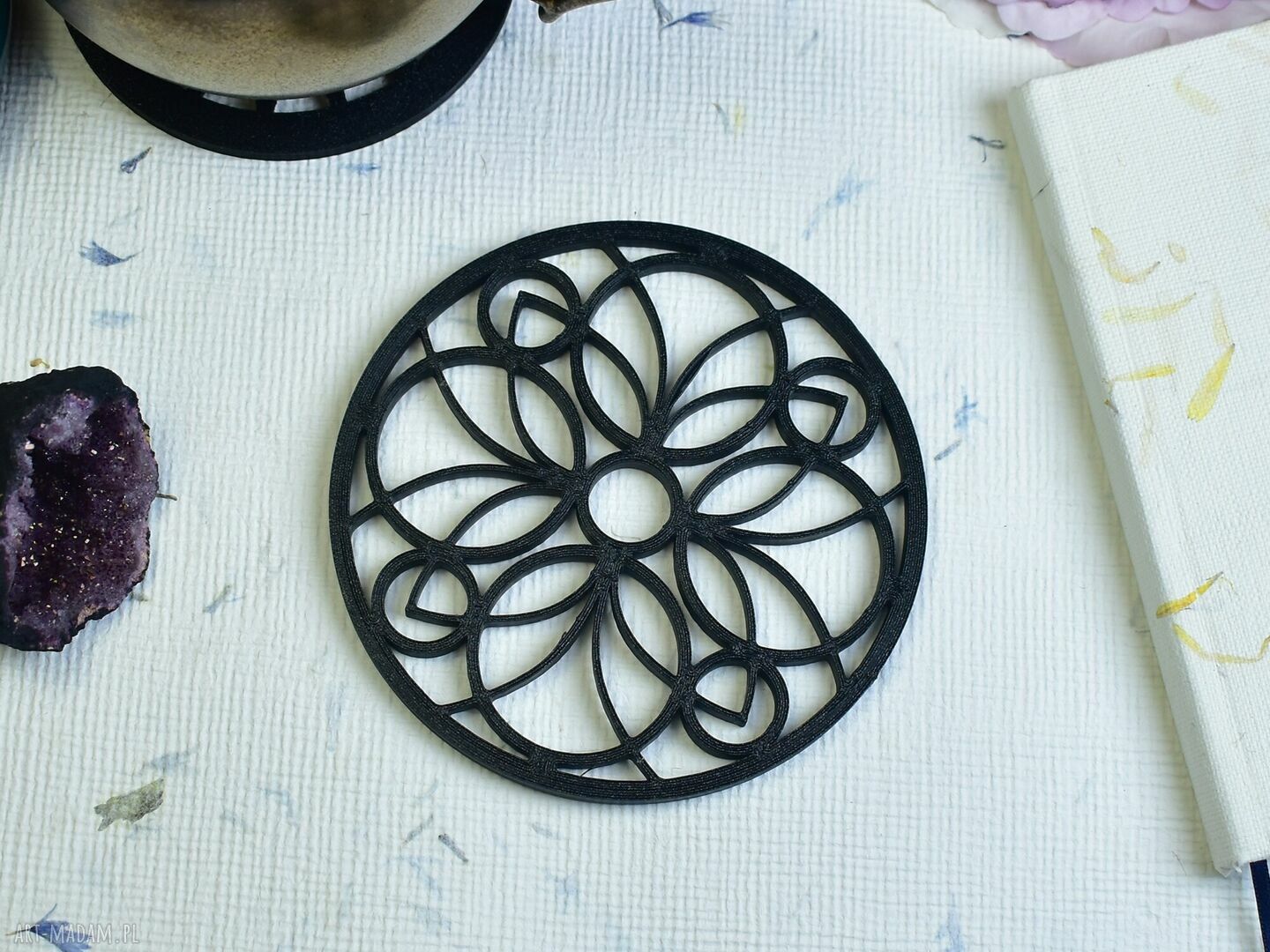 podkładki: Gotyckie podkładki pod kubki filiżanki katedra, gotycka rozeta #3