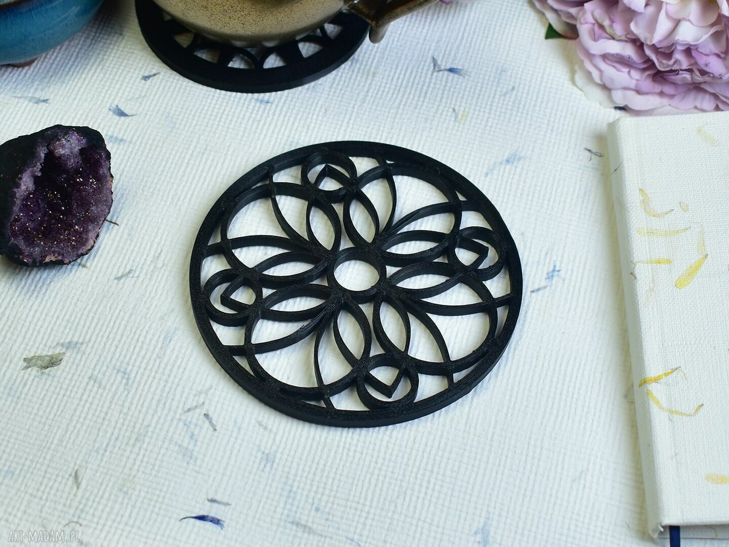 podkładki: Gotyckie podkładki pod kubki filiżanki katedra, gotycka rozeta #3