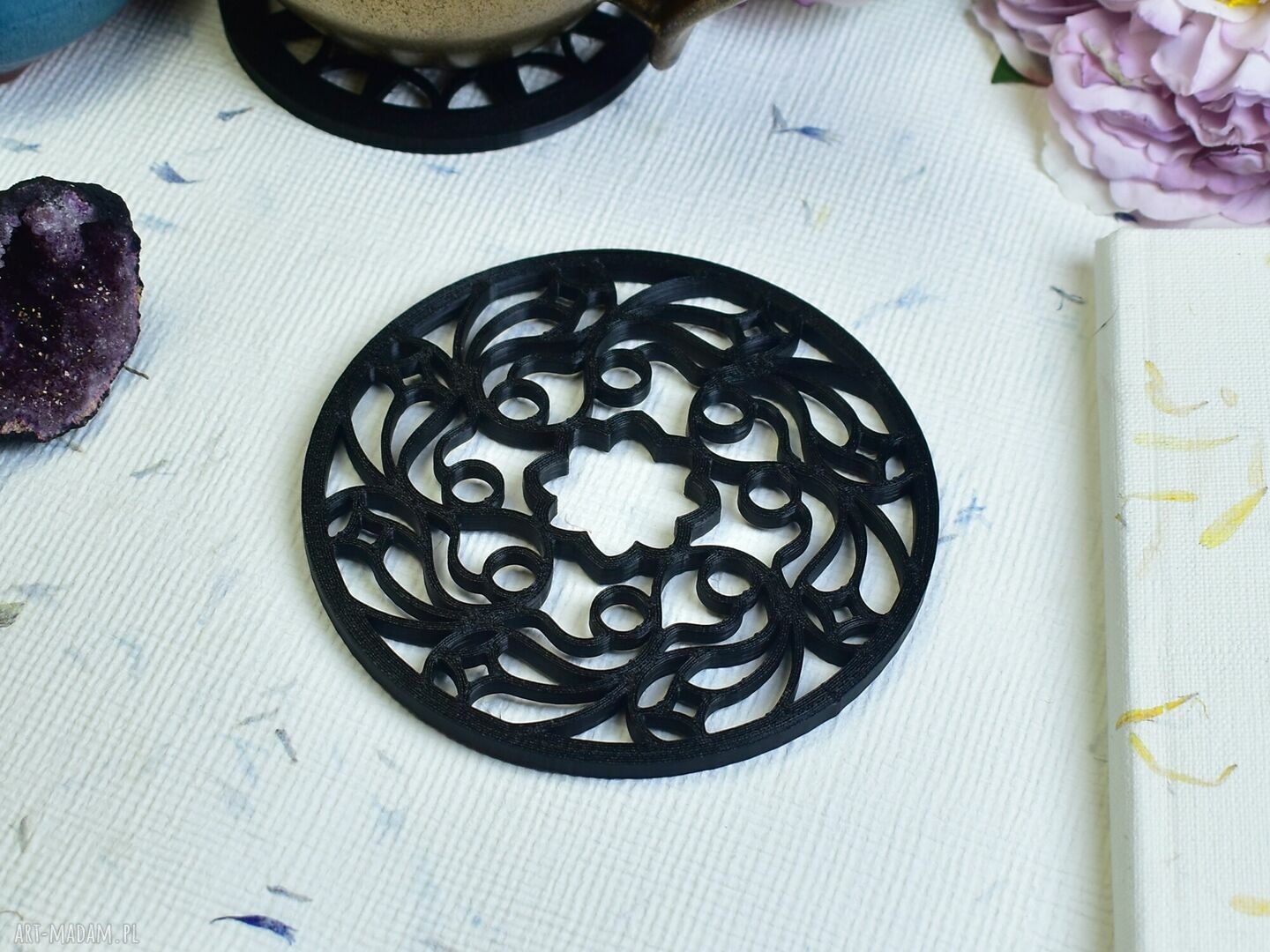 podkładki: Gotyckie podkładki pod kubki filiżanki katedra, gotycka rozeta #6 Handmade