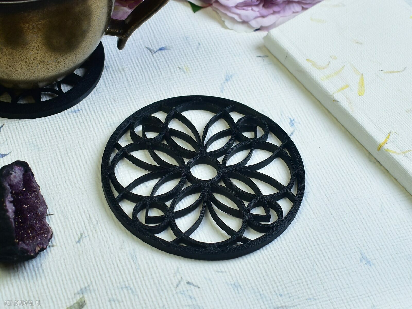 podkładki: Gotyckie podkładki pod kubki filiżanki katedra, gotycka rozeta #3