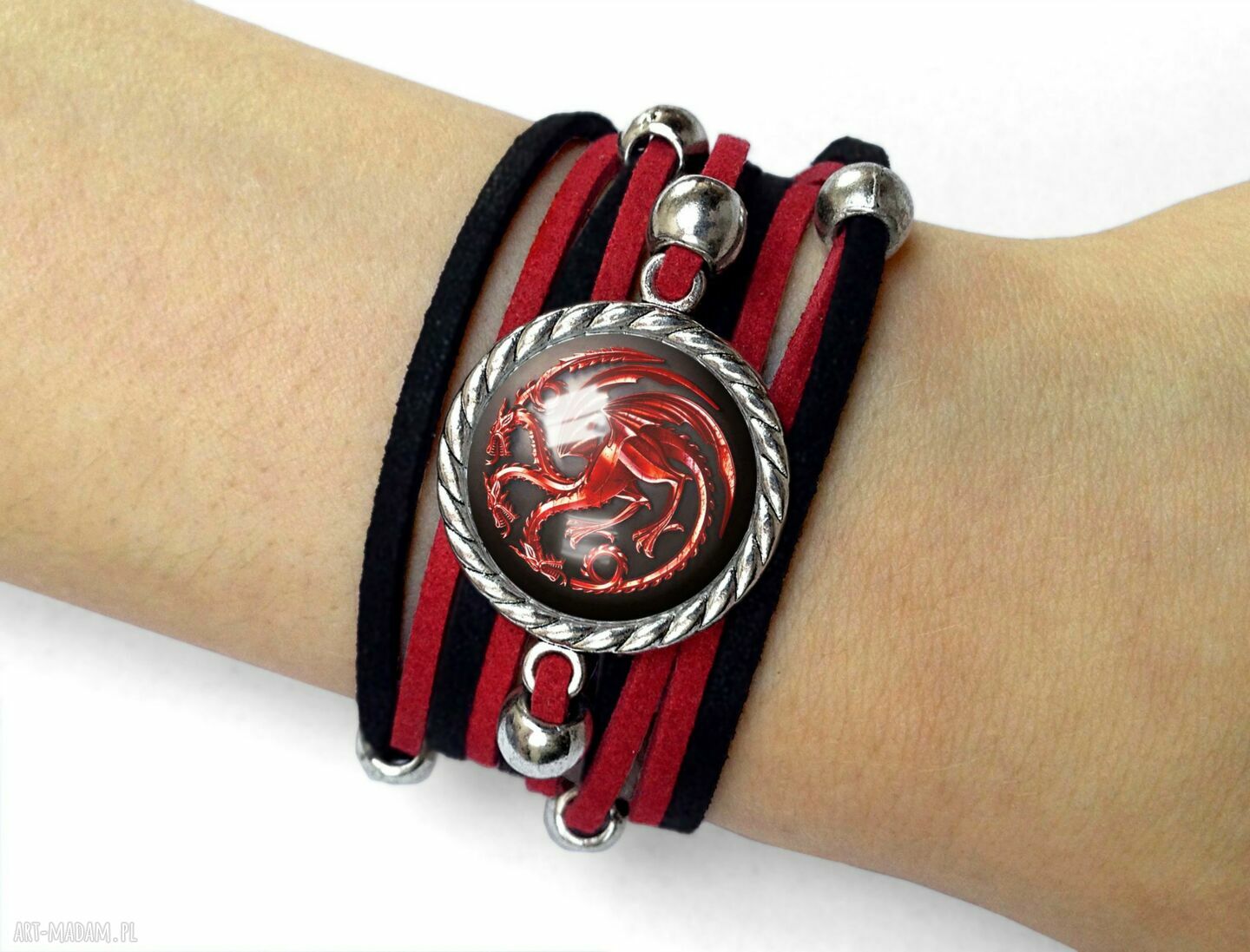 Bransoletka targaryen zakręcana gra tron smoki ręcznie robiona