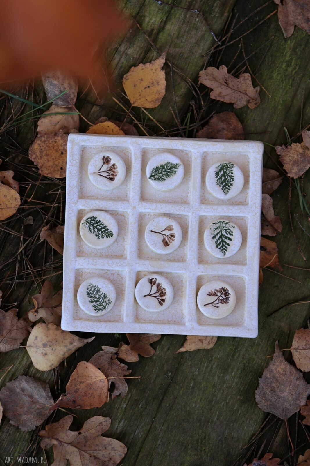 Gra Kółko i Krzyżyk - Krwawnik - ceramiczna dekoracja 15x15 cm