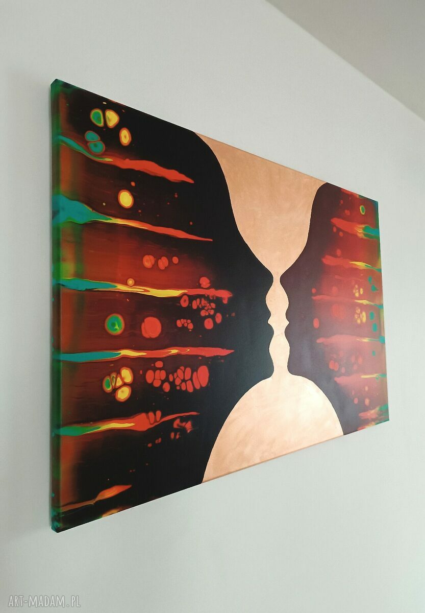 GRAAL 60x90 - ręcznie malowany duży obraz abstrakcja do salonu