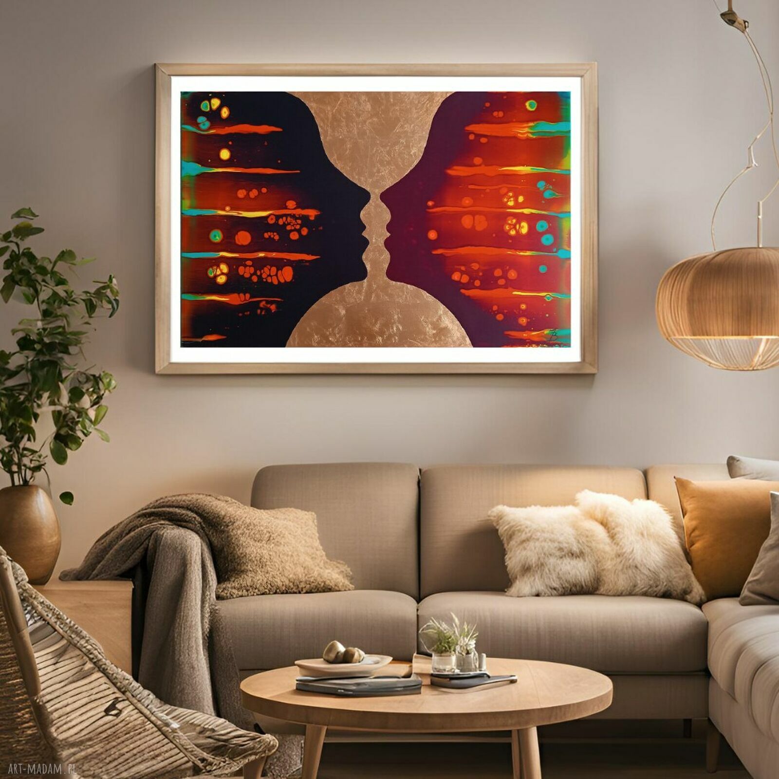 GRAAL 60x90 - ręcznie malowany duży obraz abstrakcja do salonu