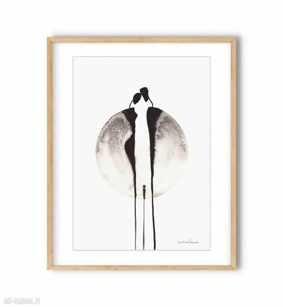 Ręcznie malowana grafika 21x30 tuszem na papierze akwarelowym 4006575