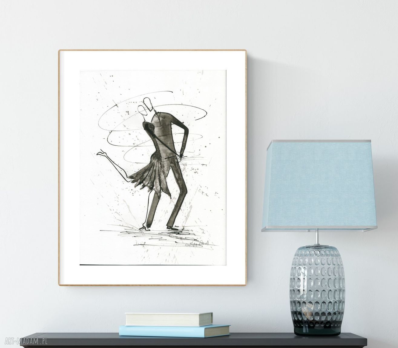 Grafika 30x40 Tango - elegancki minimalizm z ręcznie malowanym tuszem