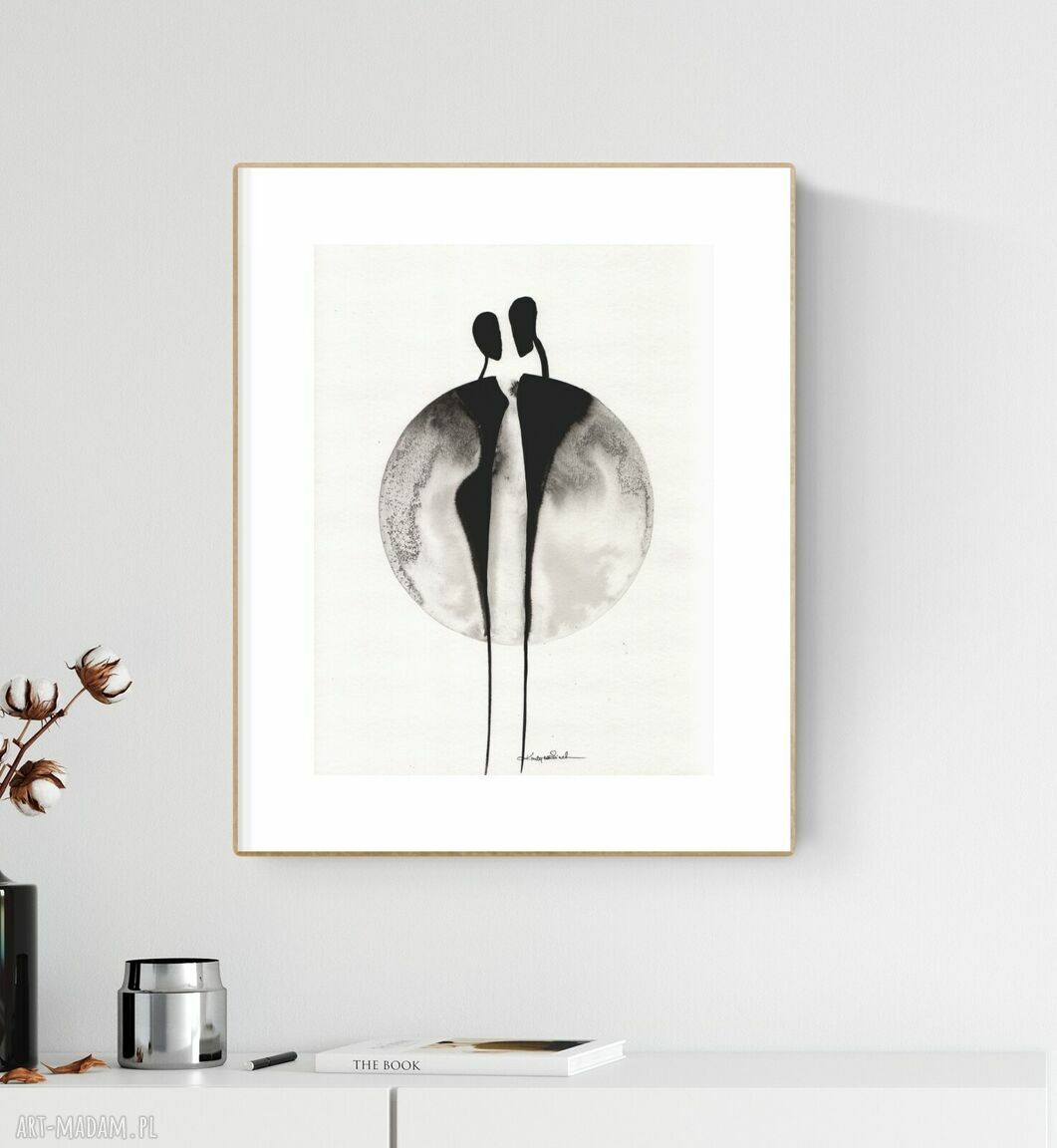 Grafika abstrakcyjna 30x40 ręcznie malowana tuszem