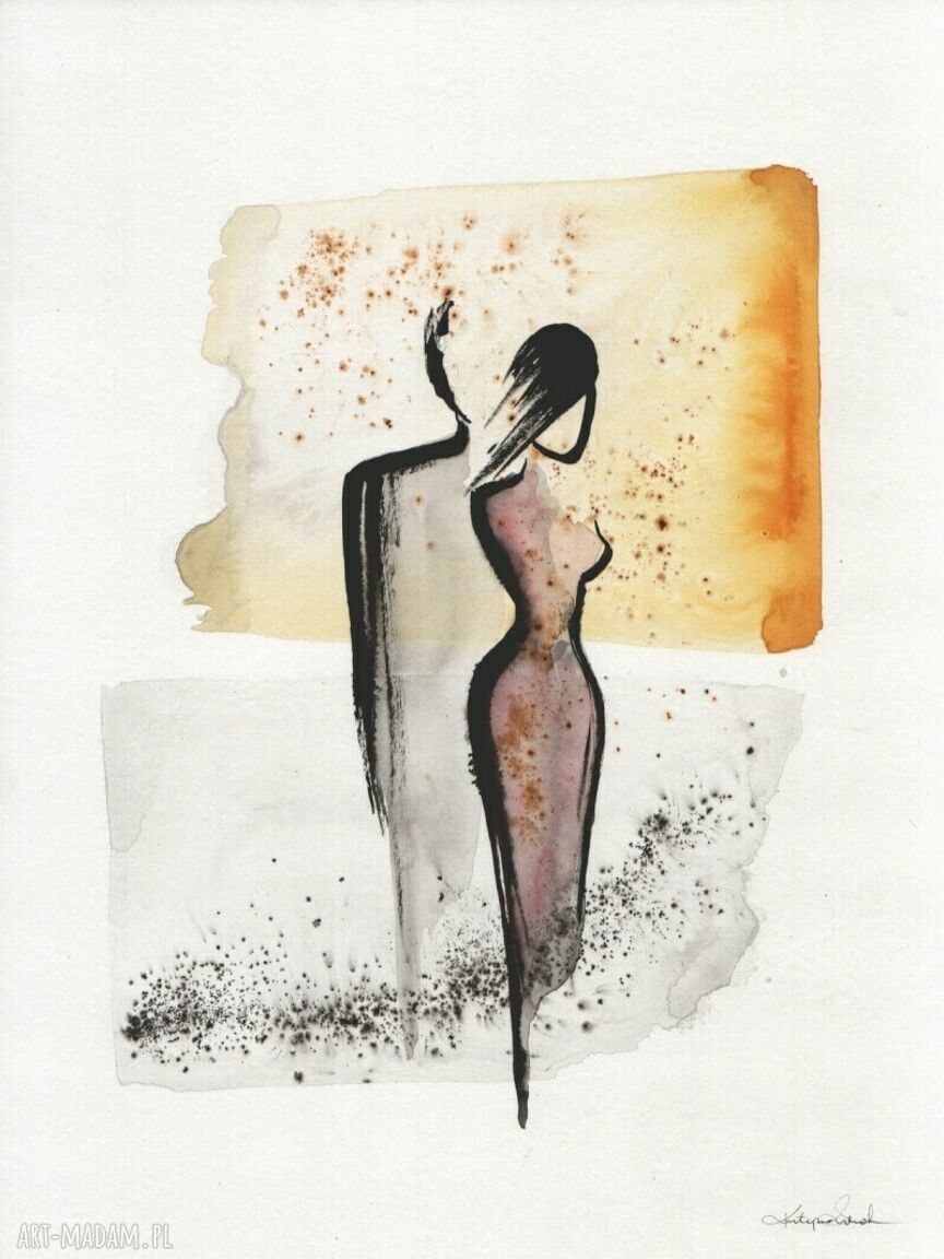 Grafika 30x40 cm ręcznie wykonana abstrakcja do wnętrza
