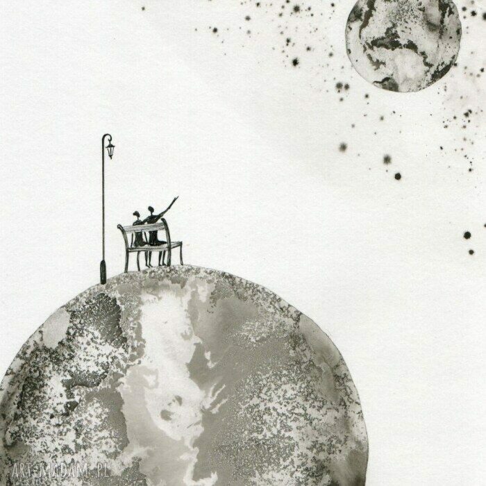 Grafika 30x40 cm ręcznie malowana - minimalizm i abstrakcja czarno-biała do salonu
