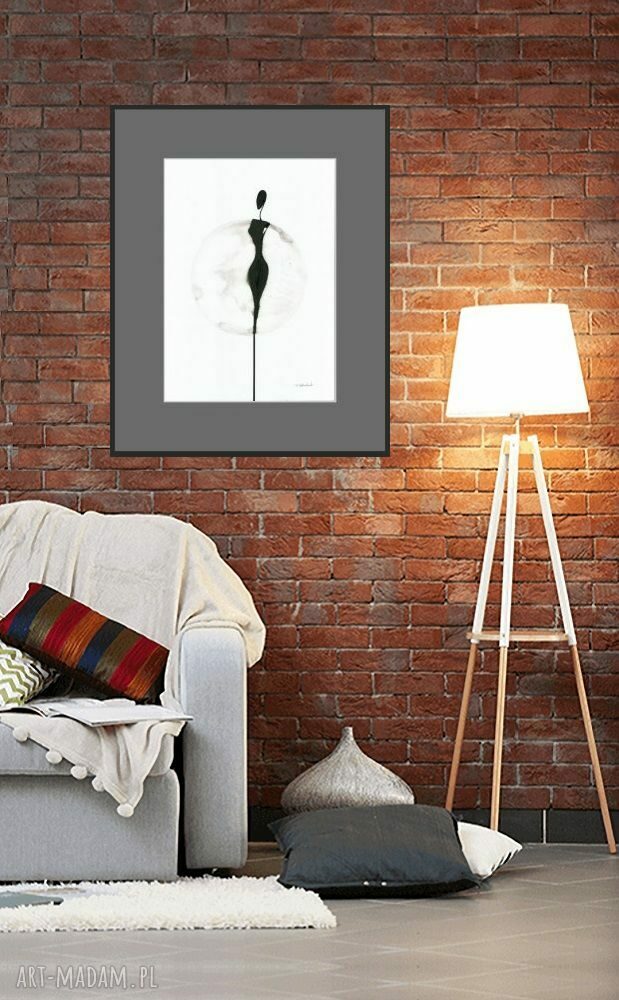 Grafika 30x40 cm - ręcznie wykonany plakat minimalizm w czerni i bieli