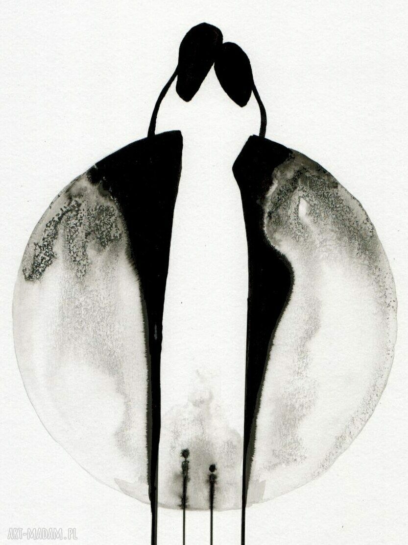 Grafika 30x40 cm malowana ręcznie - abstrakcja w eleganckim minimalizmie
